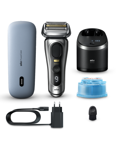 9577CC Barzdaskutė Series 9 Pro+ Kelioninis Dėklas + Clean&Charge 