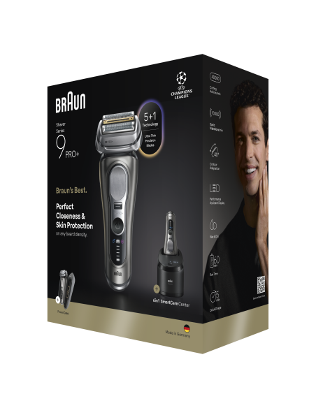 9675CC Barzdaskutė Series 9 PRO+ Clean&Charge +Power Case / grey