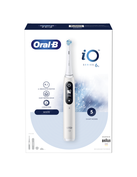 iOM6.1A6.BC Oral-B iO6 Elektrinis Dantų Šepetėlis White