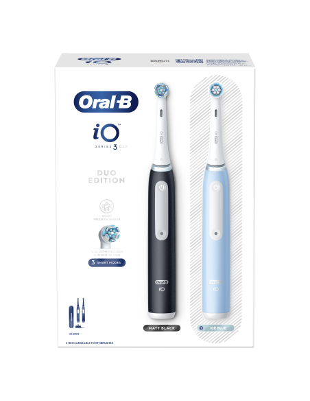 iOG3d.2i6.2K Oral-B iO3 Elektriskā Zobu Birste Matt Black/Ice Blue Duo Pack Edition