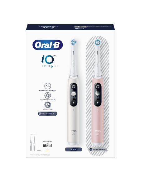 iOM6d.2I6.1 Oral-B iO6 Duo Pack elektriline hambahari White + Pink Sand Extra Käepide