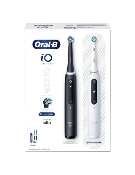 iOG5d.2J6.2K Oral-B iO5 elektriline hambahari Duo Pack Matt Black+Quite White