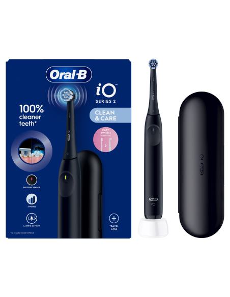 iOS2.1D9.2K Oral-B iO2 Elektrinis Dantų Šepetėlis Night Black + Kelioninis Dėklas