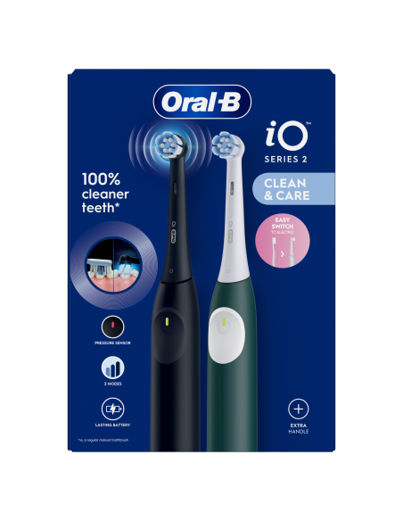 iOS2d.2ZZ9.0 Oral-B iO2 Elektriskā Zobu Birste Duo Night Black and Green Forest