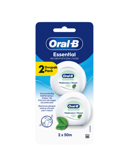 Oral-B Essential Mint Zobu Diegs, Ar Vasku, 2×50 m
