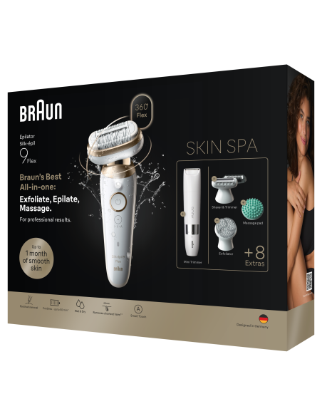 Braun Silk•épil 9 Flex SkinSpa epilaator + minitrimmer BODY