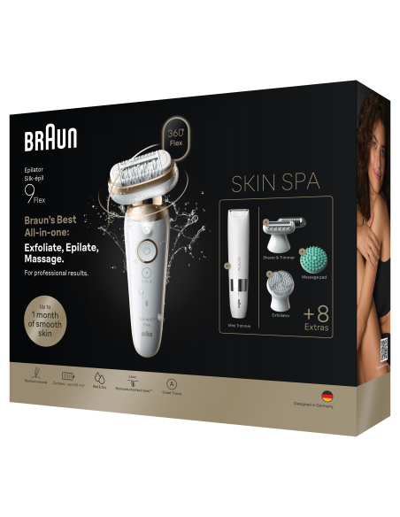 Braun Silk•épil 9 Flex SkinSpa epilaator + minitrimmer BODY