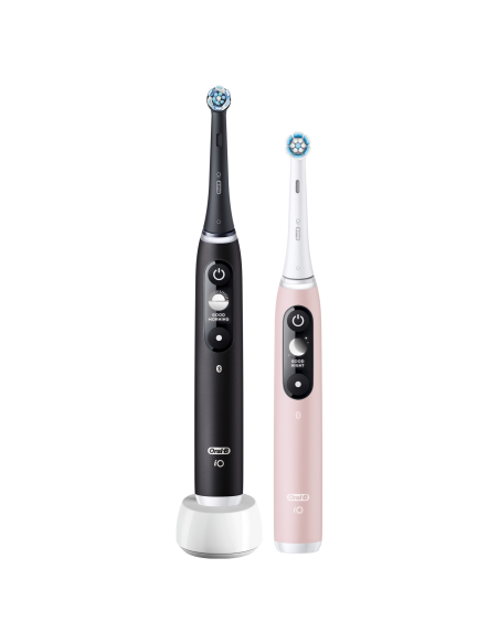 iOM6d.2J6 Oral-B iO6 Duo Pack Elektrinis Dantų Šepetėlis Black + Pink Sand Extra Handle