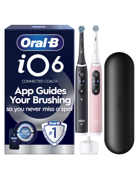 Oral-B iO6 Duo Pack elektriline hambahari Black + Pink Sand Extra Käepide +TC