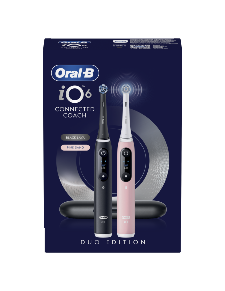 Oral-B iO6 Duo Pack elektriline hambahari Black + Pink Sand Extra Käepide +TC