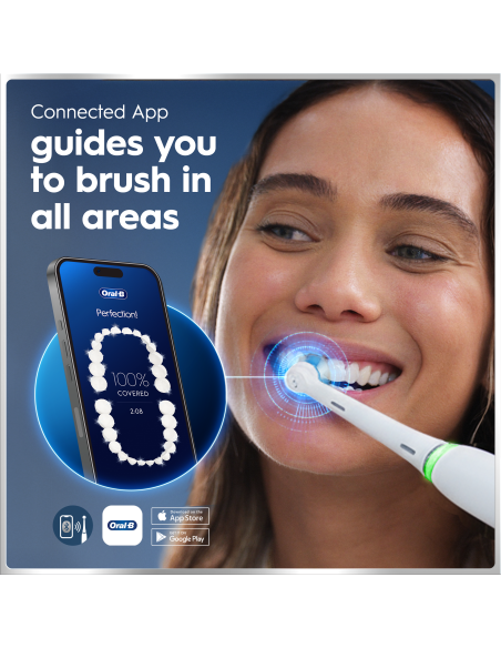 iOM6d.2AC6.B Oral-B iO6 Duo Pack Elektrinis Dantų Šepetėlis White + Pink Sand Extra Handle +TC