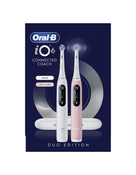 iOM6d.2AC6.B Oral-B iO6 Duo Pack elektriline hambahari White + Pink Sand Extra Käepide +TC