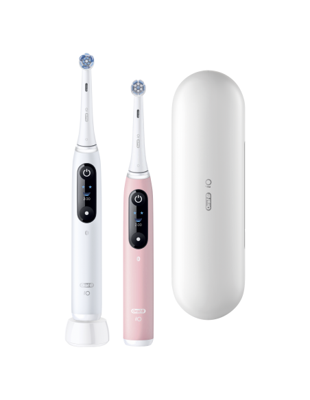 iOM6d.2AC6.B Oral-B iO6 Duo Pack Elektrinis Dantų Šepetėlis White + Pink Sand Extra Handle +TC