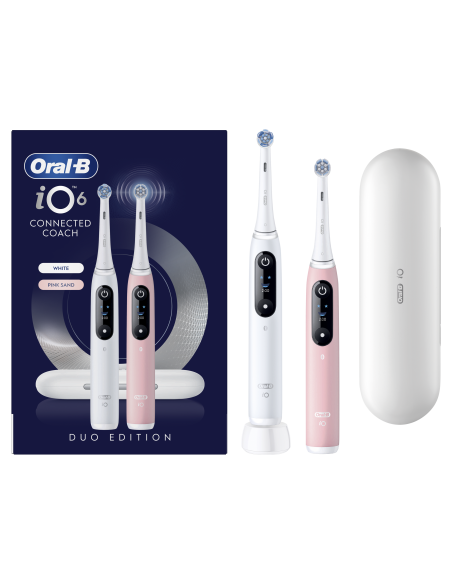 iOM6d.2AC6.B Oral-B iO6 Duo Pack elektriline hambahari White + Pink Sand Extra Käepide +TC